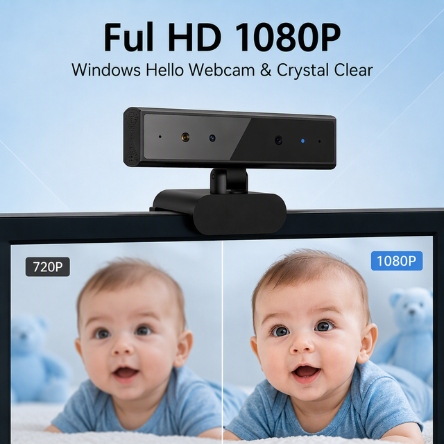 Windows Hello Type-C Webcam 1080p Full HD Online Web Camera Built-in ENC Microphone  for Conferencing Video Calling