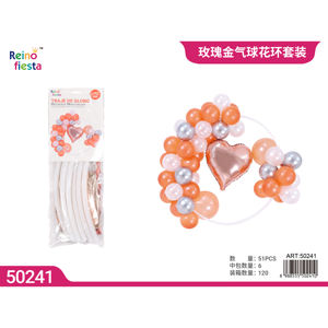 Kit ghirlanda palloncino in oro rosa 51 pz Set decorazione per feste - Product Image 1