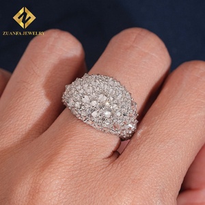 Bague ZUANFA JEWELRY ovale entièrement pavée de diamants de laboratoire, style hip-hop, pour homme - Product Image 6