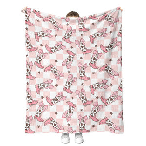 Bán Buôn Phía Nam Phương Tây Chăn Xương Rồng Khởi Động Mũ Quốc Gia Thiết Kế Lông Cừu Flannel Chăn Tùy Chỉnh Ném Chăn - Product Image 2