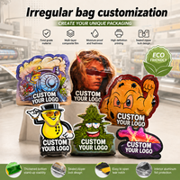 Sacs Mylar personnalisés 3,5g Cali Packs, sacs Mylar découpés sur mesure, sacs d'emballage en plastique anti-odeur, sacs à fermeture éclair holographiques pour fleurs