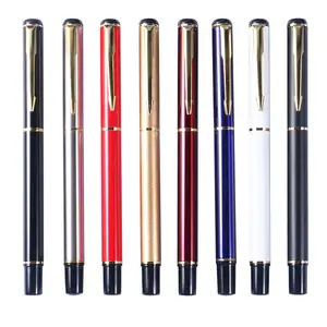 SHULI caneta 0.5mm branded Wholesale Customized Logo Good Quality Business Stationery Multicolor Metal Roller Ball Pens