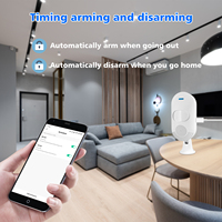 Batería para interiores y alimentación USB DC5V, aplicación Tuya, Control remoto, Sensor de movimiento, Detector de movimiento PIR inteligente, alarma de movimiento WiFi con sonido