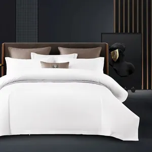 Juegos de fundas de algodón para Hotel de 5 estrellas, juego de cama de lino, edredón de lujo de 4 piezas, Sábana de algodón egipcio 100%, Sábana de microfibra - Product Image 1