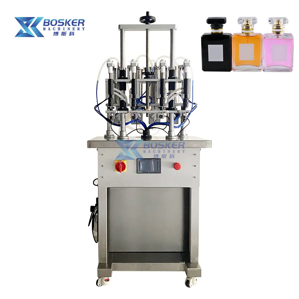 BSK-SK01 perfume essential oil semi automatic vacuum 4 heads filling machines