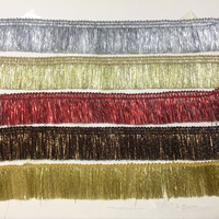 Frange en dentelle métallique argentée et dorée en polyester de 4 cm de large pour rideaux, chaussures, accessoires de vêtements DIY, textile de maison