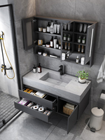 Ensemble de meubles de salle de bain Trlife, miroir intelligent LED au design moderne haut de gamme, écologique, résistant à l'eau, grand espace de rangement, contreplaqué MDF