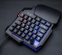 Populaire à Une Main RVB rétro-éclairage Clavier De Jeu De Membrane 35 touches arc-en-ciel lumière mini clavier de jeu pour PC, tablette mobile KBL-035