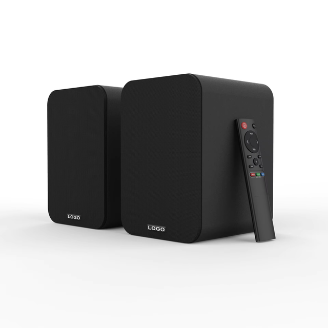 4 Inch Active Bookshelf Speakers HiFi Powered Wooden Monitor With Bluetooth for Desktop TV Surround Sound Home Theater