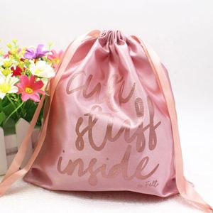 Pochette personnalisable en satin de soie écologique avec cordon de serrage, recyclable, pour rangement de perruques, cils, mèches de cheveux, soins de la peau et cadeaux - Product Image 2