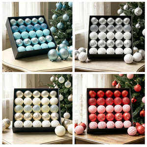 European Vintage Cracked <b>Plastic</b> Christmas Baubles Classic Hanging Ornaments For Hotel Window Xmas <b>Tree</b> Decor Wholesale - Product Image 6