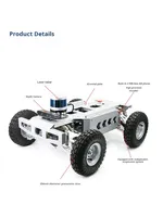 Chasis de Coche Inteligente Móvil con Robot ROS Ackerman, Mapeo SLAM con LiDAR, Navegación, Raspberry Pi 5, Compatible con OLIVER