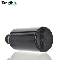 Sérum de soin de la peau en verre noir TANGIBLE, huile essentielle, gouttes pour les yeux, couvercle en bois de bambou, 15/30/50 ml, bouchon à vis sérigraphié, cosmétique