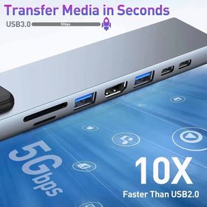 Hub USB C 8 en 1, Adaptador de Carga Rápida PD de 100 W, Divisor Tipo C a USB 3.0, HDTV 4K para Computadoras Portátiles Tipo C - Product Image 6