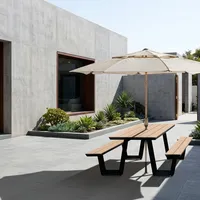 Ensemble de gazebo en acier galvanisé pour l'extérieur avec table et chaises standard, résistant à la rouille, pour patio et jardin