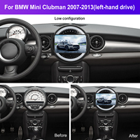 Podofo pour BMW Mini Clubman 2007-2013 9 pouces Android autoradio cadre 4 + 64G sans fil Carplay Android Auto/WiFi personnalisation OEM
