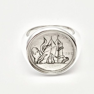Sailboat <b>Ring</b> Men's Alloy Electroplated Silver Tone Coin Style Jewelry Gift Fashion <b>Rings</b> - Product Image 3