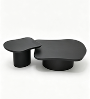 Meubles de salon modernes de luxe, ensembles de tables basses modernes, design noir urbain, usage domestique et professionnel irrégulier