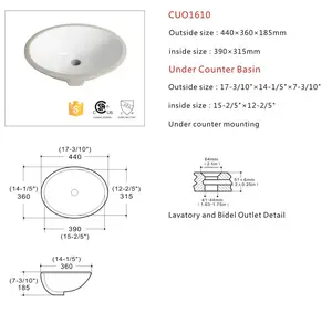 Chaozhou Customizable Oval Rectangular Bathroom Sink White Ceramic Under Counter Wash Basin