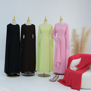 Vêtements islamiques Loriya Manufacture, é<span class=keywords><strong>l</strong></span>égante abaya fermée à manches bouffantes, maxi abaya pour femmes, robe musulmane avec doublure, abaya pour <span class=keywords><strong>l</strong></span>'Aïd - Product Image 6