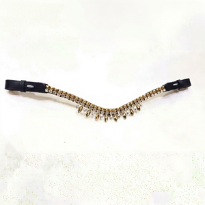 Frontal de cheval en cuir Annabelle Equestrian avec décorations en strass, frontal de cheval pour l'équitation, frontal personnalisé avec logo. - Product Image 1
