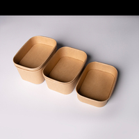 Boîte alimentaire jetable en kraft rectangulaire avec couvercle, idéale pour les repas à emporter, personnalisable avec logo OEM, vente en gros, écologique – Offre Spéciale