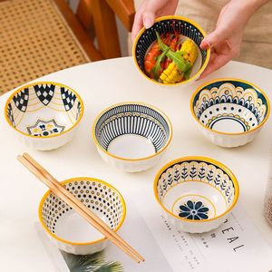 Ciotola per riso in ceramica da 4,5 pollici con design <span class=keywords><strong>a</strong></span> rilievo in stile scandinavo, una ciotola creativa e unica per uso domestico. - Product Image 1