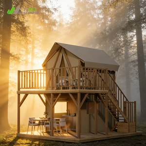 Lüks kamp safari çadırı s açık su geçirmez sınıf 8 rüzgar geçirmez çift katmanlı ahşap glasafari çadırı - Product Image 1