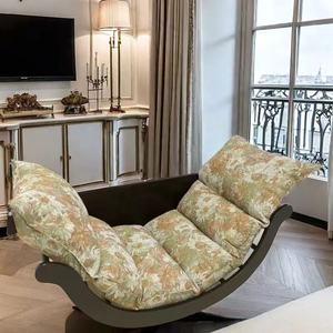 Yeni tasarım çok fonksiyonlu oturma odası sallanan sandalye, katı ahşap çerçeve dinlenme koltuğu, balkon yatak Recliner - Product Image 6