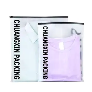 CTCX borsa nera con cerniera in plastica Bolsas Personalizadas confezione per vestiti in plastica con chiusura a chiusura lampo in plastica smerigliata borsa piccola borsa con Zip