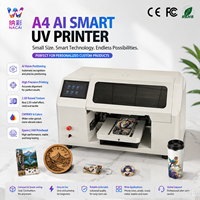 Printer UV A4 Pintar Tanpa Keterampilan Desain, Pemrosesan Gambar AI Canggih, Sempurna untuk Toko Hadiah, Casing Ponsel, Bola Golf, Pencetakan Koin