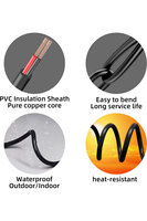 Câble de connexion d'alimentation CC mâle-femelle 5,5x2,1 mm, 2 conducteurs, fils dénudés pour rallonge de bande LED