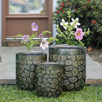 Pot Bunga Taman Fiberglass Persegi Warna Kustom Terlaris, Ringan, Ramah Lingkungan, Finishing Mengkilap untuk Penanaman Luar Ruangan