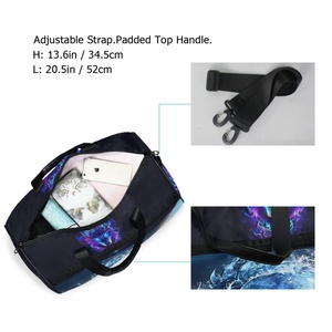 Custom Cool Wolf Lightweight Portable Duffel <b>Bag</b> Gym <b>Training</b> <b>Bag</b> Sneaker Packable Travel <b>Bag</b> With Adjustable Dividers - Product Image 4