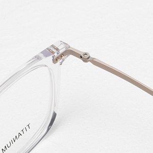 Transparent Rectangle Full Rim Eyeglasses Titanium Lightweight Unisex Adults Vision Correction Frames - Product Image 5