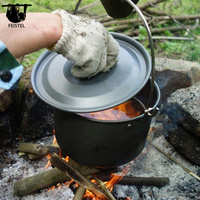 Ensemble de cuisine de camping-Réchaud de randonnée/réchaud portable compatible-Accessoires d'équipement de cuisine de camping Pot