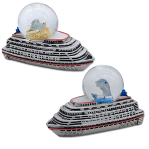 Globe à eau personnalisé avec logo, souvenir de la Caraïbe, coffre au trésor en résine, globe à neige <span class=keywords><strong>pirate</strong></span> - Product Image 4
