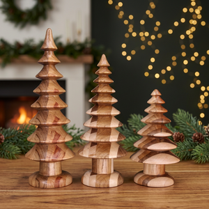Beatiful Home Decoration Eco Friendly Natural White <b>Oak</b> Wood Multiple Different Sizes Wooden Christmas Tree Falak World Export - Product Image 1