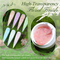 Missgel Gel de Construction Floral Printanier Marque Privée Sans Chaleur Gel Dur UV Sans TPO Sans HEMA Gel de Construction pour Extension d'Ongles à Fleurs Séchées