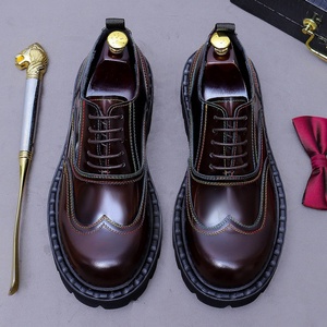 Zapatos Oxford con Cordones Estilo Británico ASTON M.JAZZ, con Suela Gruesa para Aumentar la Altura, Formales de Negocios, de Cuero Genuino y Espuma de Goma - Product Image 4