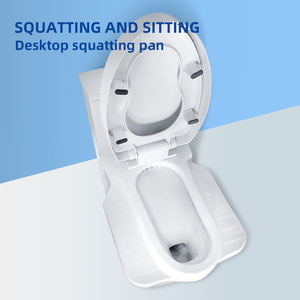 Modern hurk- en zittoilet, antislip, anti-geur, één geheel, dubbel gebruik, geen boren nodig, voor de badkamer - Product Image 4