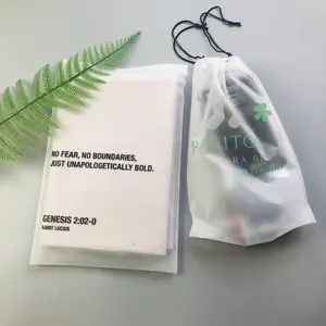 Custom Logo Kleding Badmode Schoenen Verpakking String Bag Frosted Eva Plastic Trekkoord Tassen Voor Kleine Bedrijven