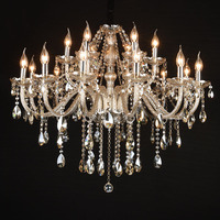 Lustre moderne Huaqi Lighting en cristal K9 champagne pour la maison, salle de bal, banquet, salon, luminaires suspendus de luxe