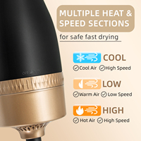 Sèche-cheveux électrique original 1200W avec brosse, 2 vitesses/3 réglages de chaleur, ioniseur négatif, volumateur pour usage domestique et hôtelier