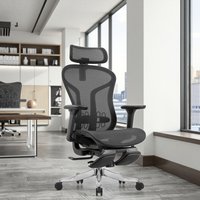 Extra Large Dos Haut Confortable Colonne Vertébrale Convient Gris Maille Moderne Président de Direction Chaise de Bureau Ergonomique Ajustable