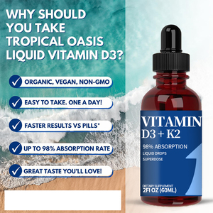 Grosir OEM Vitamin D3 K2 tetesan cairan meningkatkan energi dan mendukung suplemen cair tulang sehat - Product Image 2