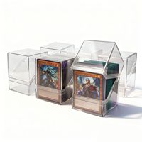 Boîte à cartes en acrylique pour jeux de cartes TCG, capacité supérieure à 100 cartes transparentes, écologique et portable