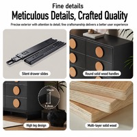 Commode moderne en contreplaqué noir écologique à 9 tiroirs pour chambre à coucher, meuble de rangement de style nordique pour salon