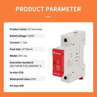 XIONGISLAR 1P Porte-fusible électrique solaire photovoltaïque avec voyant LED 10*38mm Équipement de distribution d'énergie Courant 32A