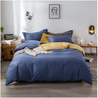 Parure de lit moderne 100 % coton de couleur unie, ensemble de literie doux et durable en coton, housse de couette, drap et taies d'oreiller pour hôtel et maison